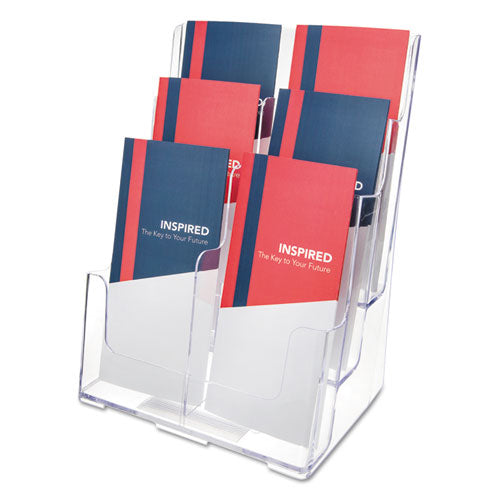 6-compartment Docuholder, Leaflet Size, 9.63w X 6.25d X 12.63h, Clear, Ships In 4-6 Business Days