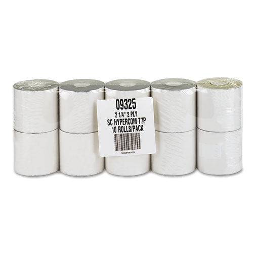 Impact Printing Carbonless Paper Rolls, 2.25" X 70 Ft, White/canary, 10/pack