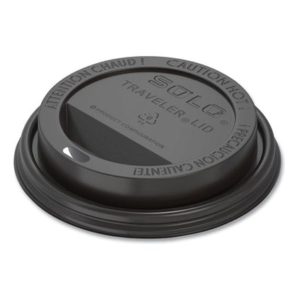 Traveler Cappuccino Style Dome Lid, Fits 10 Oz To 24 Oz Cups, Black, 100/sleeve, 10 Sleeves/carton