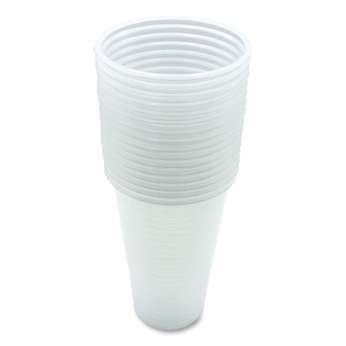 Translucent Plastic Cold Cups, 20 Oz, Clear, 50/pack