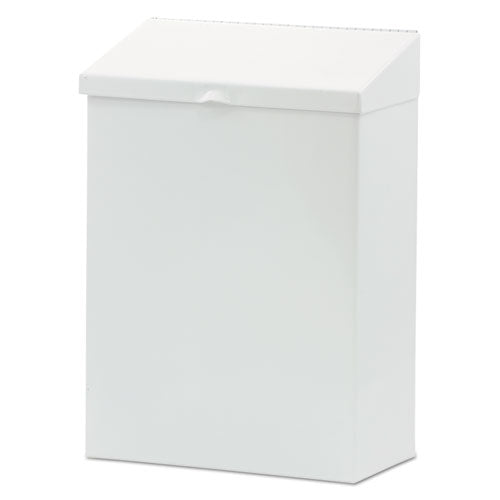 Feminine Hygiene Product Waste Receptacle, Metal, White