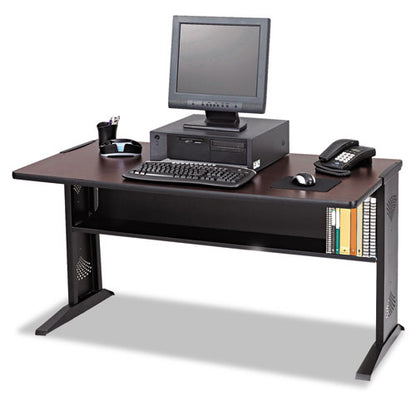 Computer Desk With Reversible Top, 47.5" X 28" X 30", Mahogany/medium Oak/black