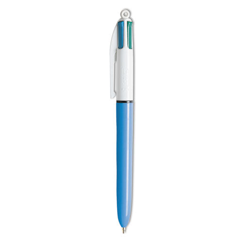 4-color Multi-function Ballpoint Pen, Retractable, Medium 1 Mm, Black/blue/green/red Ink, Randomly Assorted Barrel Colors