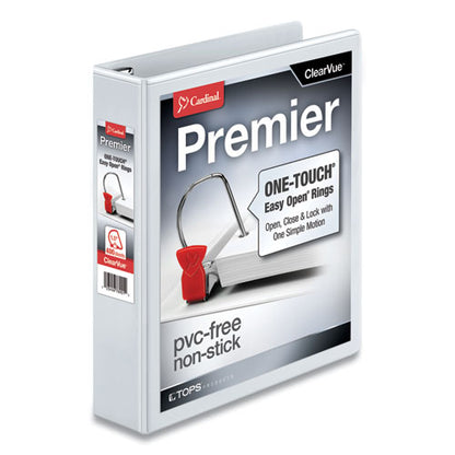 Premier Easy Open Clearvue Locking Slant-d Ring Binder, 3 Rings, 1.5" Capacity, 11 X 8.5, White