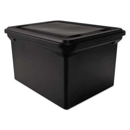 File Tote With Lid, Letter/legal Files, 14.25" X 18" X 10.88", Black