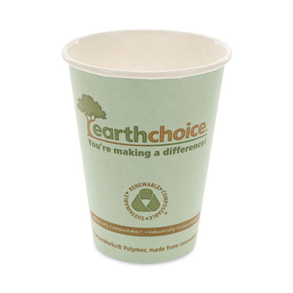 Earthchoice Compostable Paper Cup, 12 Oz, Teal, 1,000/carton