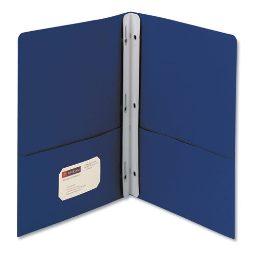 2-pocket Folder With Tang Fastener, 0.5" Capacity, 11 X 8.5, Dark Blue, 25/box