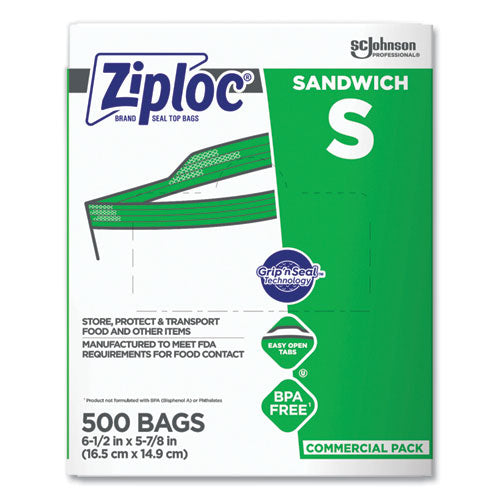 Resealable Sandwich Bags, 1.2 Mil, 6.5" X 6", Clear, 500/box