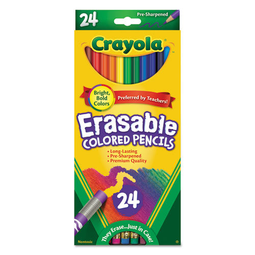 Erasable Color Pencil Set, 3.3 Mm, 2b, Assorted Lead And Barrel Colors, 24/pack