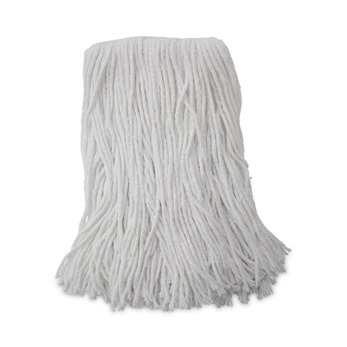 Mop Head, Value Standard Head, Rayon Fiber, Cut-end, Size No. 16, White, 12/carton