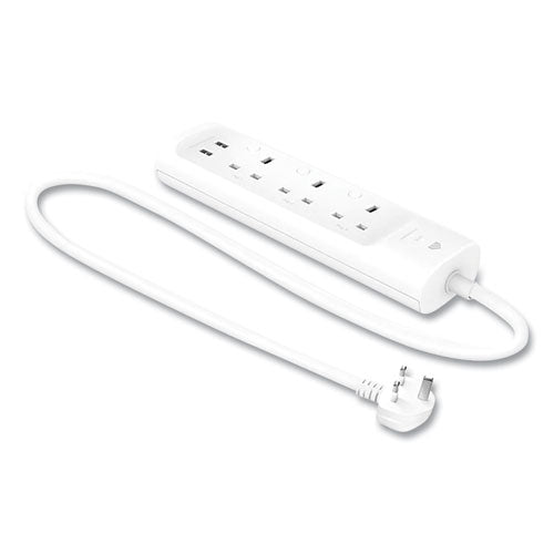 Kasa Smart Wifi 3-outlet Power Strip, 3 Ac Outlets/2 Usb Ports, White