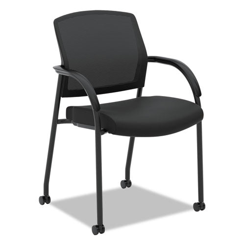 Lota Series Guest Side Chair, 23" X 24.75" X 34.5", Black Seat, Black Back, Black Base