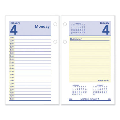 Quicknotes Desk Calendar Refill, 3.5 X 6, White/yellow/blue Sheets, 12-month (jan To Dec): 2024