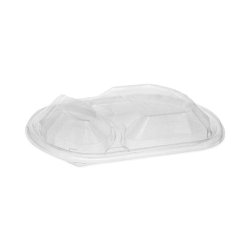 Clearview Mealmaster Lid With Fog Gard Coating, Large 2-compartment Dome Lid, 9.38 X 8 X 1.25, Clear, Plastic, 252/carton