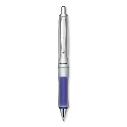 Dr. Grip Center Of Gravity Ballpoint Pen, Retractable, Medium 1 Mm, Black Ink, Silver/navy Grip Barrel