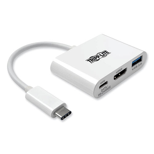 Usb 3.1 Gen 1 Usb-c To Hdmi 4k Adapter, Usb-a/usb-c Pd Charging Ports, 3", White