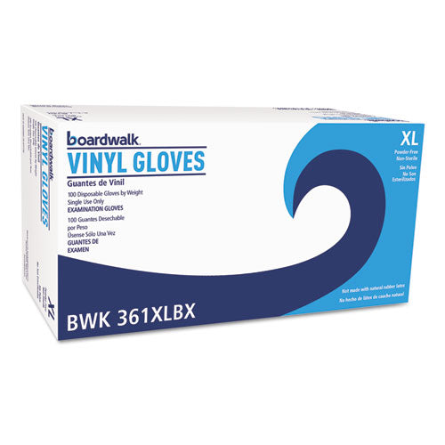 Exam Vinyl Gloves, Clear, X-large, 3 3/5 Mil, 100/box, 10 Boxes/carton