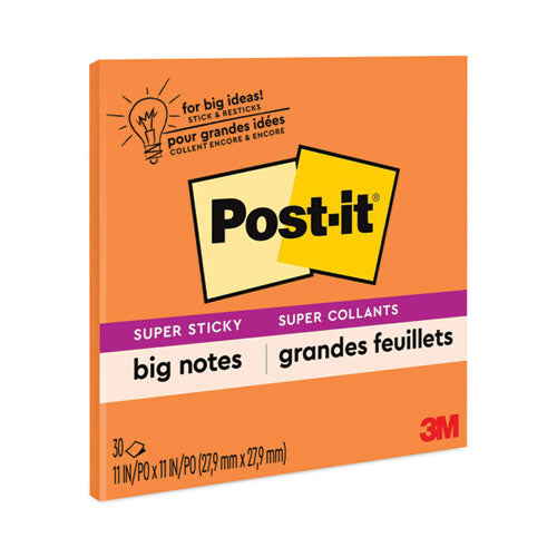 Big Notes, Unruled, 11 X 11, Orange, 30 Sheets