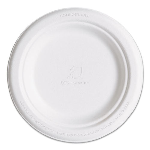 Renewable Sugarcane Plates, 6" Dia, Natural White, 1,000/carton