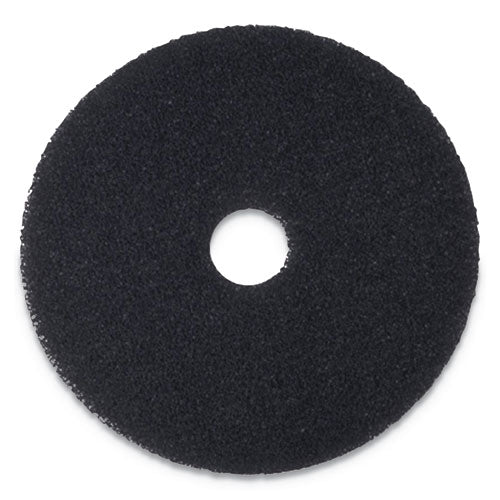 Stripping Floor Pads, 15" Diameter, Black, 5/carton