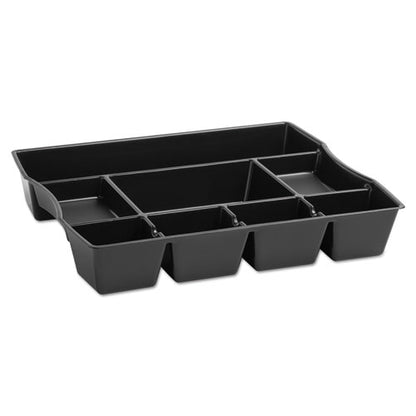 Regeneration Deep Drawer Organizer, Eight Compartments, 14.88 X 11.88 X 2.5, Plastic, Black