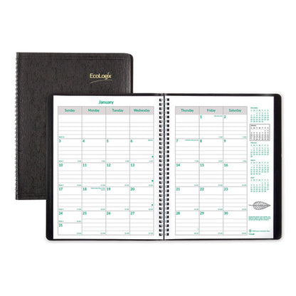 Ecologix Recycled Monthly Planner, Ecologix Artwork, 11 X 8.5, Black Cover, 14-month (dec To Jan): 2023 To 2025