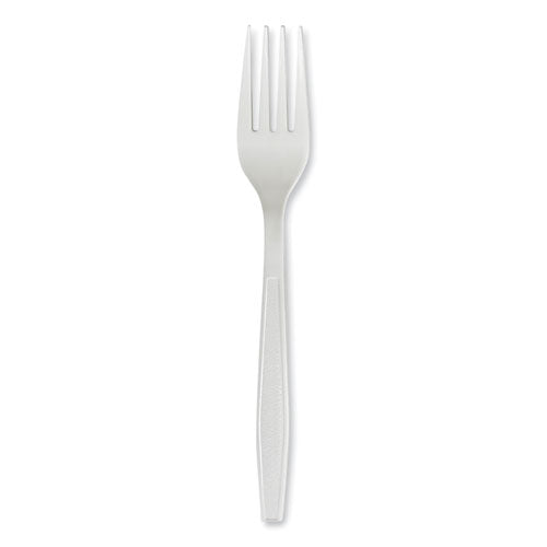 Heavyweight Polypropylene Cutlery, Fork, White, 1000/carton