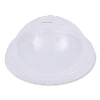 Pet Cold Cup Dome Lids, Fits 12 Oz Squat And 14 To 24 Oz Plastic Cups, Clear, 100 Lids/sleeve, 10 Sleeves/carton