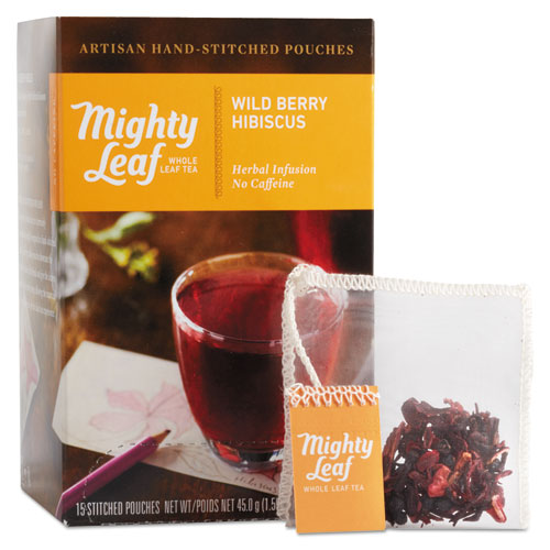 Whole Leaf Tea Pouches, Wild Berry Hibiscus, 15/box