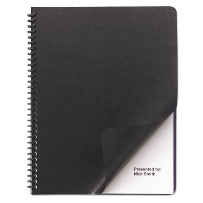 Leather-look Presentation Covers For Binding Systems, Black, 11.25 X 8.75, Unpunched, 50 Sets/pack