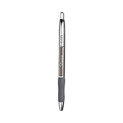 S-gel Premium Metal Barrel Gel Pen, Retractable, Medium 0.7 Mm, Black Ink, Black Barrel, 2/pack