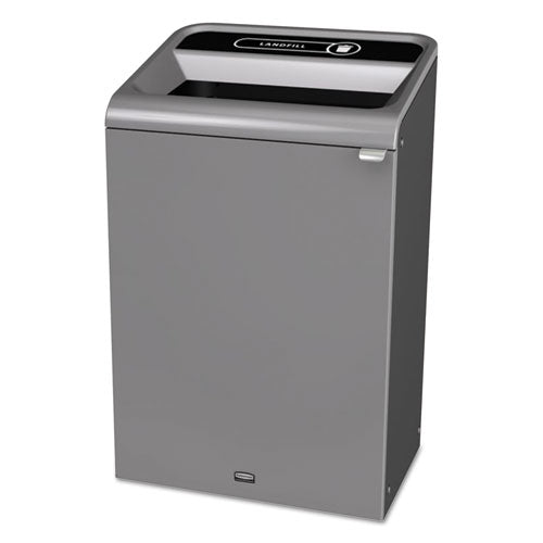 Configure Indoor Recycling Waste Receptacle, 33 Gal, Metal, Gray