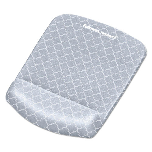 Plushtouch Mouse Pad With Wrist Rest, 7.25 X 9.37, Lattice Design