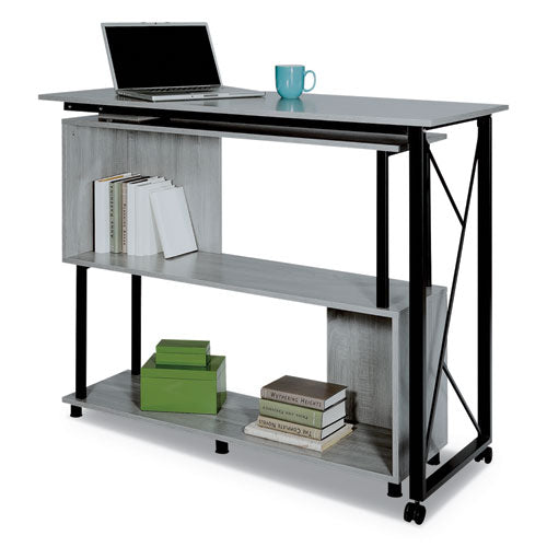 Mood Standing Height Desk, 53.25" X 21.75" X 42.25", Gray