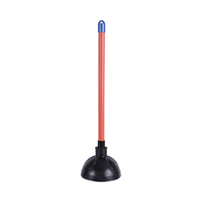 Toilet Plunger, 18" Plastic Handle, 5.63" Dia, Red/black, 6/carton