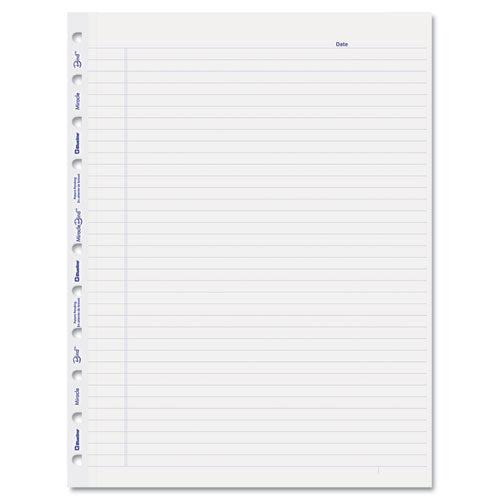 Miraclebind Ruled Paper Refill Sheets For All Miraclebind Notebooks And Planners, 11 X 9.06, White/blue Sheets, Undated