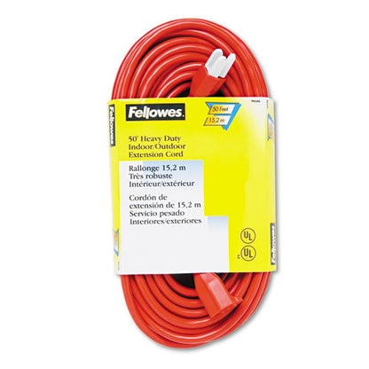 Indoor/outdoor Heavy-duty 3-prong Plug Extension Cord, 50 Ft, 13 A, Orange