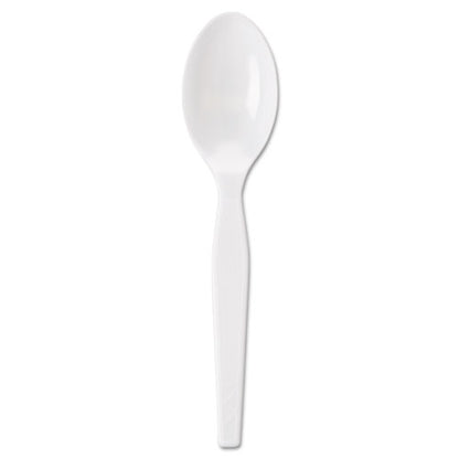 Individually Wrapped Mediumweight Polystyrene Cutlery, Teaspoons, White, 1,000/carton