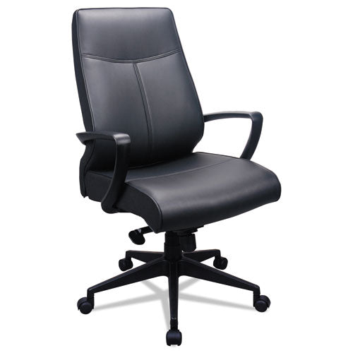 300 Leather High-back Chair, Supports Up To 250 Lb, 19.57" To 22.56" Seat Height, Black