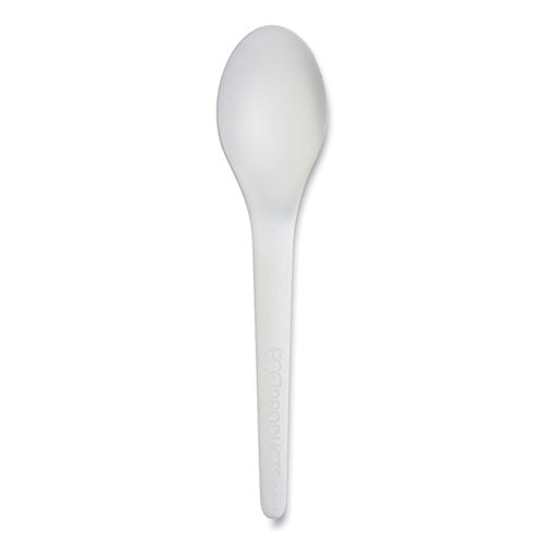 Plantware Compostable Cutlery, Spoon, 6", White, 1,000/carton