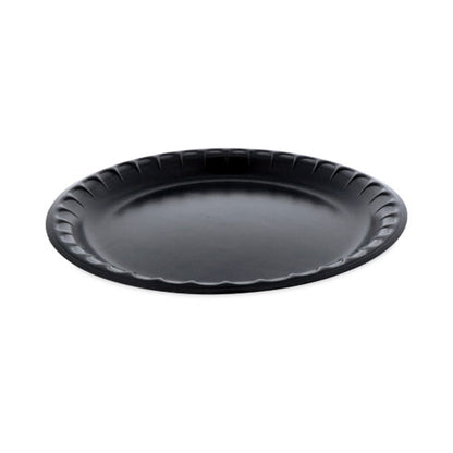 Placesetter Deluxe Laminated Foam Dinnerware, Plate, 10.25" Dia, Black, 540/carton