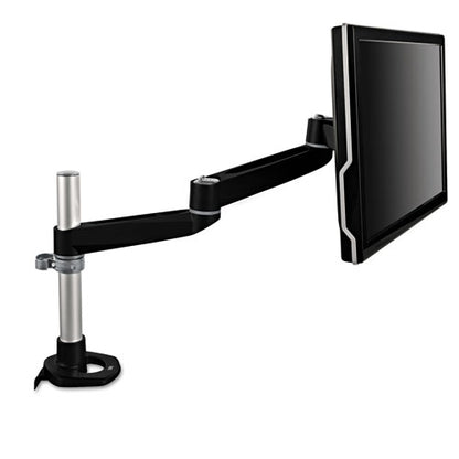 Dual Monitor Swivel Arm, 360 Degree Rotation, +15 Degree/-90 Degree Tilt, 180 Degree Pan, Black/gray, Supports 30 Lb