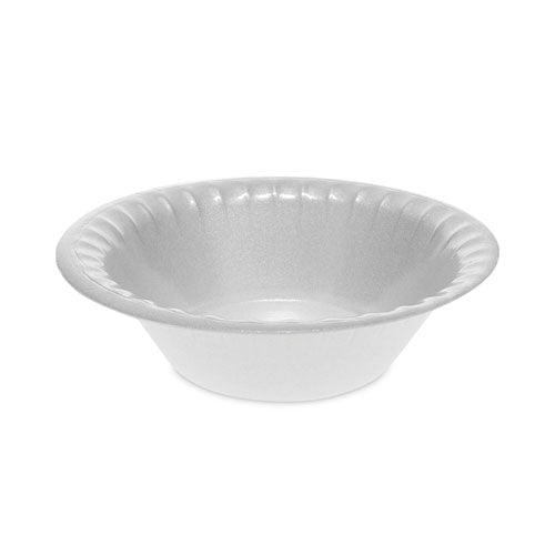 Placesetter Deluxe Laminated Foam Dinnerware, Bowl, 12 Oz, 6" Dia, White, 1,000/carton