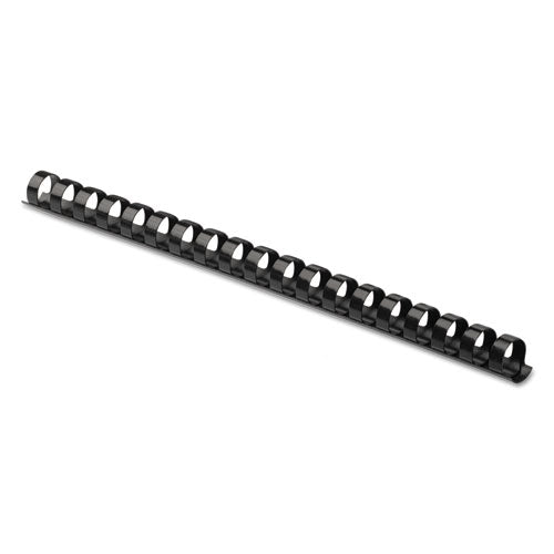 Plastic Comb Bindings, 3/8" Diameter, 55 Sheet Capacity, Black, 25/pack