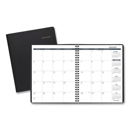 Monthly Planner, 8.75 X 7, Black Cover, 12-month (jan To Dec): 2024