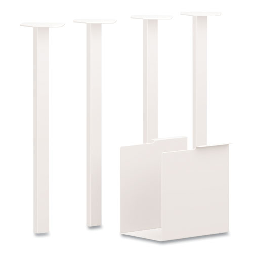 Coze Writing Desk Post Legs With U-storage Compartment, 5.75" X 28", Designer White, 4 Legs/set