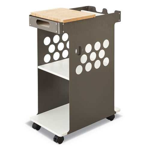 Mini Rolling Storage Cart, Metal, 3 Shelves, 1 Drawer, 200 Lb Capacity, 29.75" X 15.75" X 16.5", White