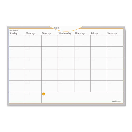 Wallmates Self-adhesive Dry Erase Monthly Planning Surfaces, 36 X 24, White/gray/orange Sheets, Undated