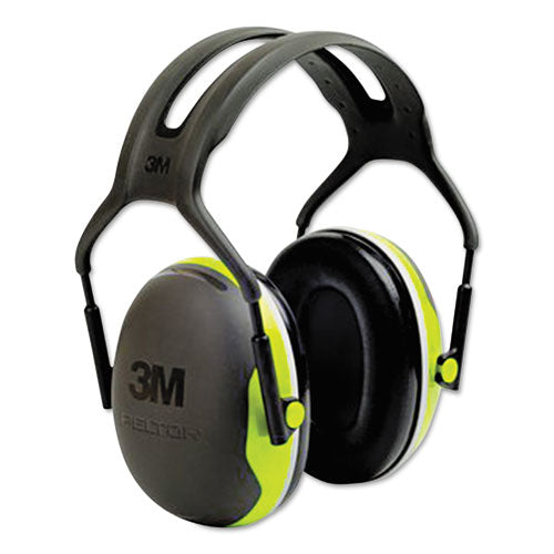 Peltor X Series Earmuffs, Model X4a, 27 Db Nrr, Black/chartreuse