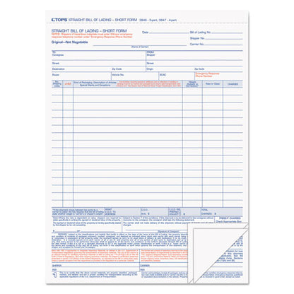 Bill Of Lading, Three-part Carbonless, 8.5 X 11, 50 Forms Total